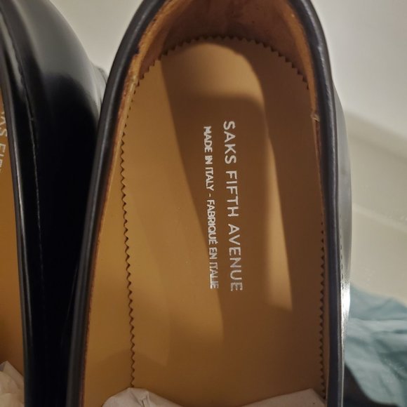 Saks Fifth Avenue Black Penny Loafers